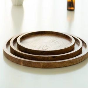 ถาดไม้ทำมืออเนกประสงค์ เหมาะสำหรับเสิร์ฟอาหารเช้า ของว่าง เครื่องดื่ม หรือใช้ตกแต่งบ้านอย่างมีสไตล์ - Product Image 1