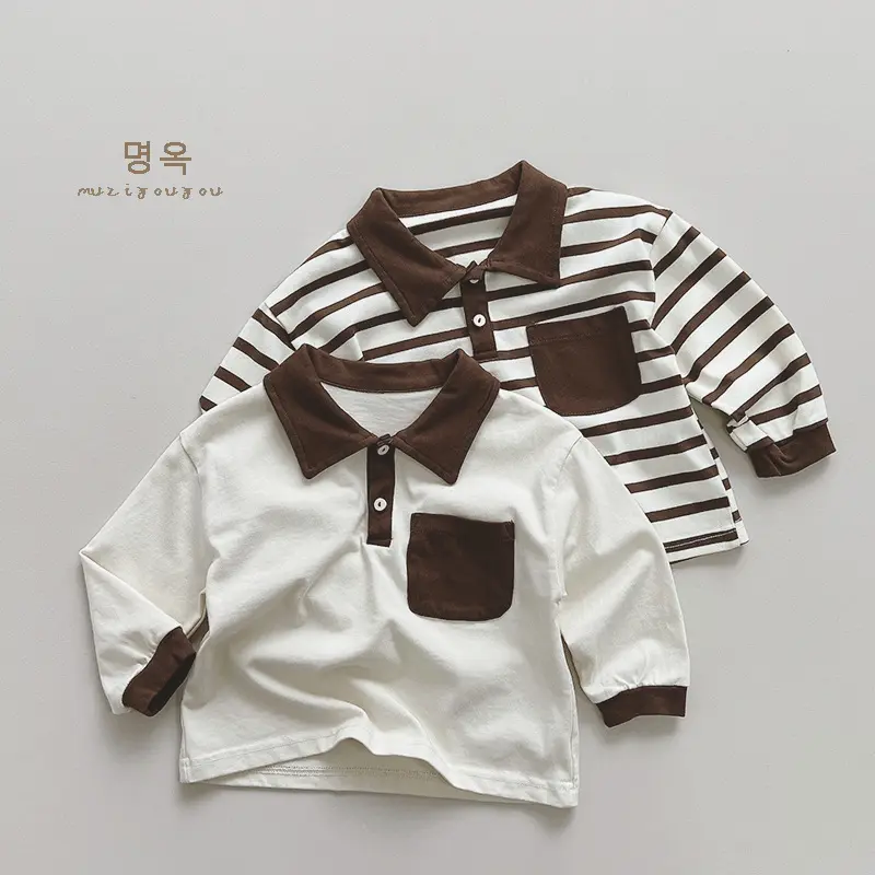 تخصيص ملابس الأطفال المتميزة 100 ٪ القطن جيب بولو شيرت للأطفال قمصان بولو للأطفال