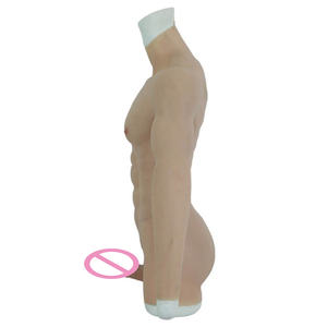 Kunstlicher realistischer Brustmuskel Bauch weicher Silikon-Muskelanzug mit Dildo-<span class=keywords><strong>Penis</strong></span> für Transvestiten-Cosplay - Product Image 3