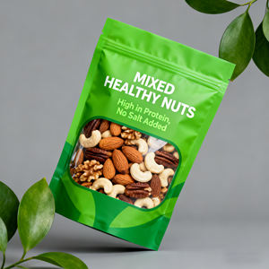 ג 'לי אריזת מזון מותאם אישית, ג' לי בשר בקר, אגוזים, נייר אלומיניום שוקולד סטנד אפ שקיות ziplock עם חלון ברור רוכסן - Product Image 6