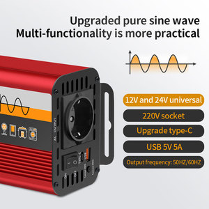 Convertisseur solaire à onde sinusoïdale pure 1200W 2000W <span class=keywords><strong>12V</strong></span>/24VDC vers AC220V, écran LCD de haute qualité, norme européenne - Product Image 3