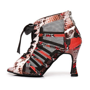 LUOQIAO Femmes Blanc Tulle Ballroom/Latin <span class=keywords><strong>Jazz</strong></span> <span class=keywords><strong>Bottines</strong></span> à Talon Haut Respirant Sexy Ruban Attaché Performance Chaussures de <span class=keywords><strong>Danse</strong></span> - Product Image 6