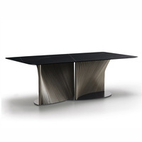 Table à manger de luxe avec 10 places, en marbre, haut de gamme