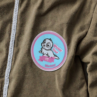 Écussons brodés personnalisés en forme de fleur, thermocollants, avec logo 3D en relief pour vêtements et chapeaux - Badges à coudre ou à presser à chaud