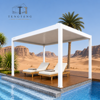 Pergola motorisée en aluminium personnalisable avec structure thermolaquée et design imperméable pour l'extérieur et le jardin