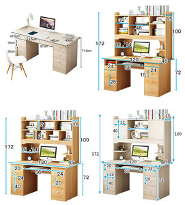 Nhà Máy Giá Ergonomic Bàn Cho Trẻ Em Học Hiện Đại Bảng Với Kệ Bàn Máy Tính Gỗ - Product Image 6