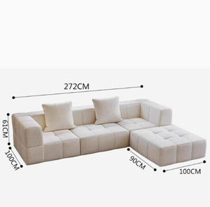 Canapé modulaire moderne en tissu bouclé en forme de L, ensemble de compression, gain de place, mobilier de salon, fournisseur OEM ODM - Product Image 4