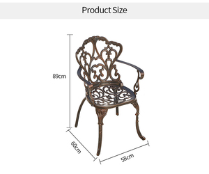 Hiện đại ngoài trời Patio Ghế ăn đúc nhôm nhà hàng và quán cà phê ghế ngoài trời - Product Image 6