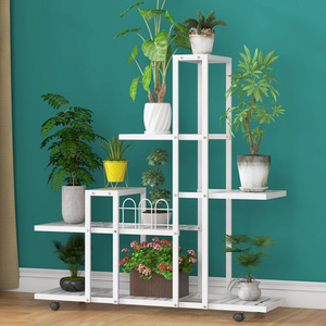Estante para flores minimalista moderno de varias capas, tipo vertical, ecológico, para sala de estar, balcón, estante de almacenamiento, forma rectangular - Product Image 2