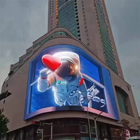 Pantalla de pared de vídeo Led 3D de ojo desnudo personalizada para exteriores, pantalla de pared de vídeo de publicidad Ultra Led para grandes centros comerciales