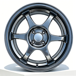 Rueda de Aleación Forjada JDM Street Racer de 14 Pulgadas 5.5J 4x100/114.3, Color Negro Hiperbrillante, 6 Radios, Llanta Ligera para Toyota Yaris/Echo Honda Accord - Product Image 4