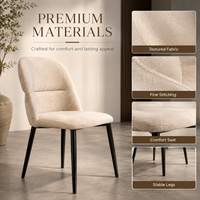 Chaise de salle à manger moderne de luxe en bouclette, rembourrage doux, dossier incurvé, qualité commerciale, mobilier pour hôtel et restaurant