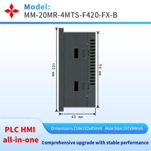 <strong>HMI</strong> PLC All-In-One 4.2 Inch Touch Screen 12 in 8 Out, Built-in Axis, Analog AD DA and Temperature RS485 for Welding Machine - Product Image 4