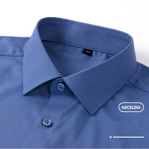 Camicia da uomo a maniche lunghe da uomo antirughe e Non da stirare camicia <span class=keywords><strong>professionale</strong></span> tinta unita da uomo - Product Image 3