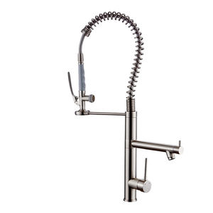 Abaissez Printemps Mélangeur À Double Bec Robinet de <span class=keywords><strong>Cuisine</strong></span> <span class=keywords><strong>Douchette</strong></span> - Product Image 1