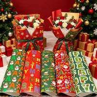 Nouveau papier d'emballage de Noël en promotion, papier d'emballage pour boîte cadeau, bouquet de fleurs, emballage pour sac cadeau de fête