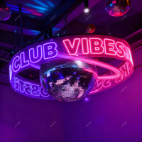 Enseigne LED murale circulaire à 360 degrés, enseigne de bar de discothèque, lampe de plafond, lumière néon flexible en acrylique personnalisée