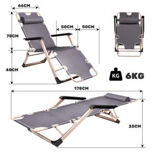 عالية الجودة في الهواء الطلق طوي الحديد صالة كرسي مكتب محمول مستلق سرير قابل للطي لغرفة النوم غرفة المعيشة حديقة استخدام - Product Image 6