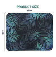 Usine en gros Vintage Floral Feuilles Vertes Carré Petit Tapis De Souris Noir Pour Bureau Mignon Eucalyptus Herbe Plante Tapis De Bureau