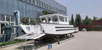 Nouveau bateau de travail et chaland de débarquement en aluminium de 25 pieds avec moteur hors-bord, capacité de transport de voitures et poste de pilotage