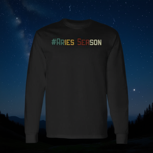 Camiseta de manga larga con signo del zodiaco de la temporada de Aries, diseño de estrellas de cumpleaños de marzo y abril - Product Image 3