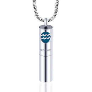 Collar Difusor <span class=keywords><strong>de</strong></span> Aceites Esenciales <span class=keywords><strong>de</strong></span> Aromaterapia <span class=keywords><strong>de</strong></span> Acero Inoxidable con Doce Constelaciones Curativas Energinox - Product Image 1