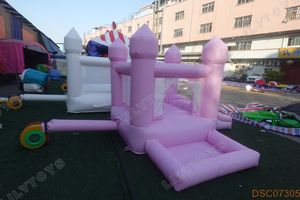 Lilytoys gonflable fête de mariage Commercial rose rebond maison enfants sautant château avec toboggan piscine gonflable blanc videur - Product Image 5