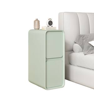 Mesita de Noche de Madera Maciza de 20 cm, Mueble de Almacenamiento Ultra Estrecho, Mesa Auxiliar Moderna y Minimalista para Dormitorio - Product Image 2