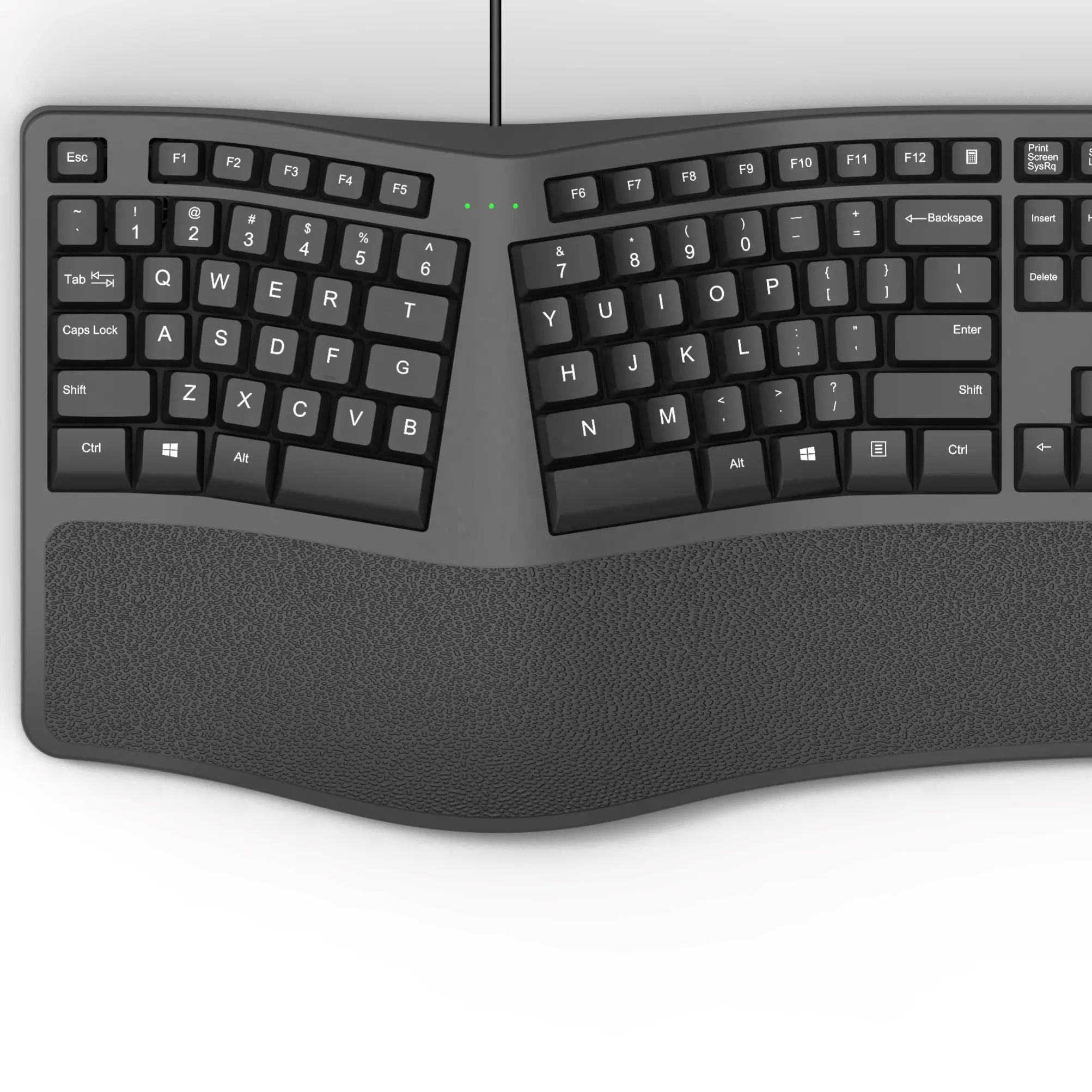 Keyboard Ergonomis Berkabel, Keyboard Ergonomis Performa Tinggi dengan Bantal Sandaran Pergelangan Tangan untuk Krom/PC