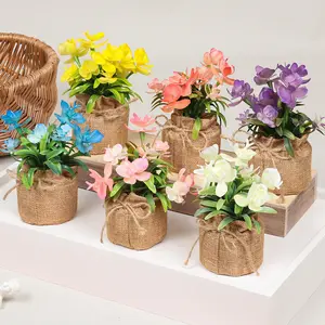 Ev masa süslemeleri için küçük çuval içinde Mini yapay çiçek