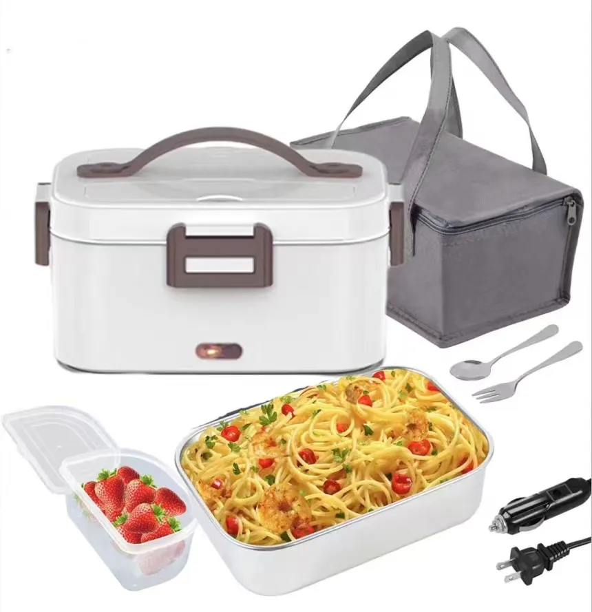 Electric lunch box 304 stainless steel heating lunchbox Car portable home plug-in lunchbox