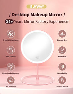 Cermin meja rias kosmetik perjalanan portabel sentuh, cermin meja rias meja rias Nordik Miroir rias Led dengan lampu - Product Image 2