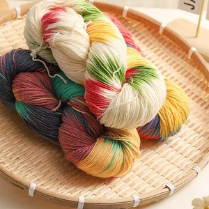 Sỉ 200g nguyên liệu thủ công bán chạy nhất, len dệt kim Trung Quốc, họa tiết nhuộm màu để dệt khăn - Product Image 3