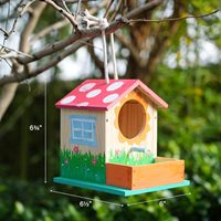 Kit de nichoir en bois pour enfants de 4 ans et plus-Construisez et peignez votre propre mangeoire à oiseaux avec peintures et pinceaux, projet de jardin créatif