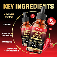 Gouttes liquides au poivre de Cayenne 8 en 1 OEM avec gingembre cannelle de Ceylan et 5 autres herbes pour la digestion soutien de la santé circulatoire