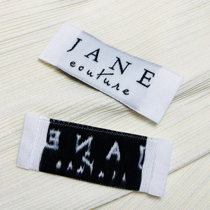 High-Density Luxury Eco-Friendly JC Square Soft Satin Woven <strong>Label</strong> Brand Name Logo Textile Patch <strong>Jeans</strong> Private T-Shirt <strong>Label</strong> - Product Image 4