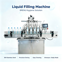Machine de remplissage automatique de liquides à pompe magnétique BRENU 200W, ligne de production d'embouteillage d'eau pure entièrement automatique 3 en 1