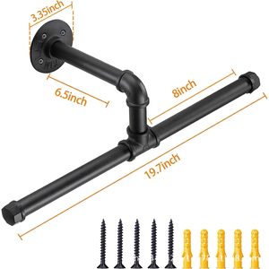 Industrial Style <b>Wall</b> Mounted <b>Coat</b> <b>Rack</b> Heavy Duty Retro Black Metal For Commercial And Residential Use - Product Image 5