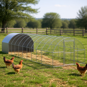 Gallinero de Acero Galvanizado Plateado de 9.8'x39.4'x6.6', Jaula para Animales, Duradera y de Larga Vida Útil - Product Image 2