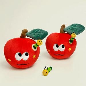 Lindo Peluche de Manzana con Sorpresa de Gusano, Muñeco de Dibujos Animados Rojo, Regalo para Niños, Decoración Navideña - Product Image 1