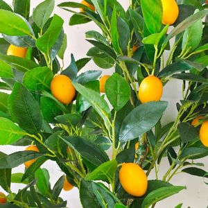 Vente en gros de citronniers nains de 60cm bonsaï en pot citronnier vert artificiel avec fruits au citron - Product Image 5