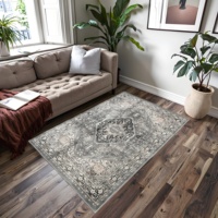 Tapis de salon imprimé 3D personnalisé, motif vintage, en polyester, à poils ras, style persan