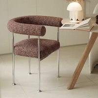 Chaise de salle à manger contemporaine avec structure en acier inoxydable et éponge haute densité pour bureaux à domicile ou salons de restaurant
