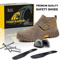 Botas de Seguridad para Soldador Tiger Master Antideslizantes y Resistentes al Calor, con Puntera de Acero Ancha, Antipinchazos, Resistentes al Aceite y Ácidos, para Hombre