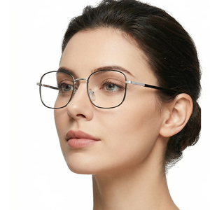 Lunettes carrées surdimensionnées anti-lumière bleue hommes femmes grandes lunettes photochromiques ultra légères lunettes décoratives à la mode - Product Image 3