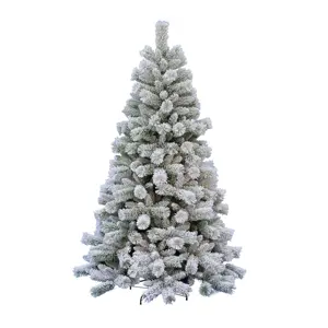 Decorated 5ft 6ft 10ft PE PVC Artificial Snow Christmas Tree Mixed Premium Flocked Arbol De Navidad Kerstbomen Trees
