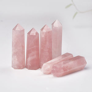 Đá tự nhiên pha lê Cây Đũa phép pha lê lăng kính Rose cột Rose Quartz lục giác - Product Image 3
