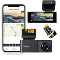 Caméra de voiture 4K GPS double objectif IPS 5G WIFI avec IA, capteur G 3 axes, enregistrement en boucle 24h et enregistreur vidéo