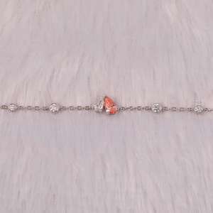 Moissanite Pear Cut Chain Link Bracelet 925 Sterling Silver Plated Unisex Trendy Fashion Jewelry Elegant Gift for <b>Men</b> Women - Product Image 4