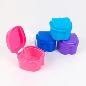 Boîte de rangement pour prothèses dentaires en forme de pomme, étui pour prothèses dentaires, boîte de rangement pour dents avec filet suspendu - Product Image 1